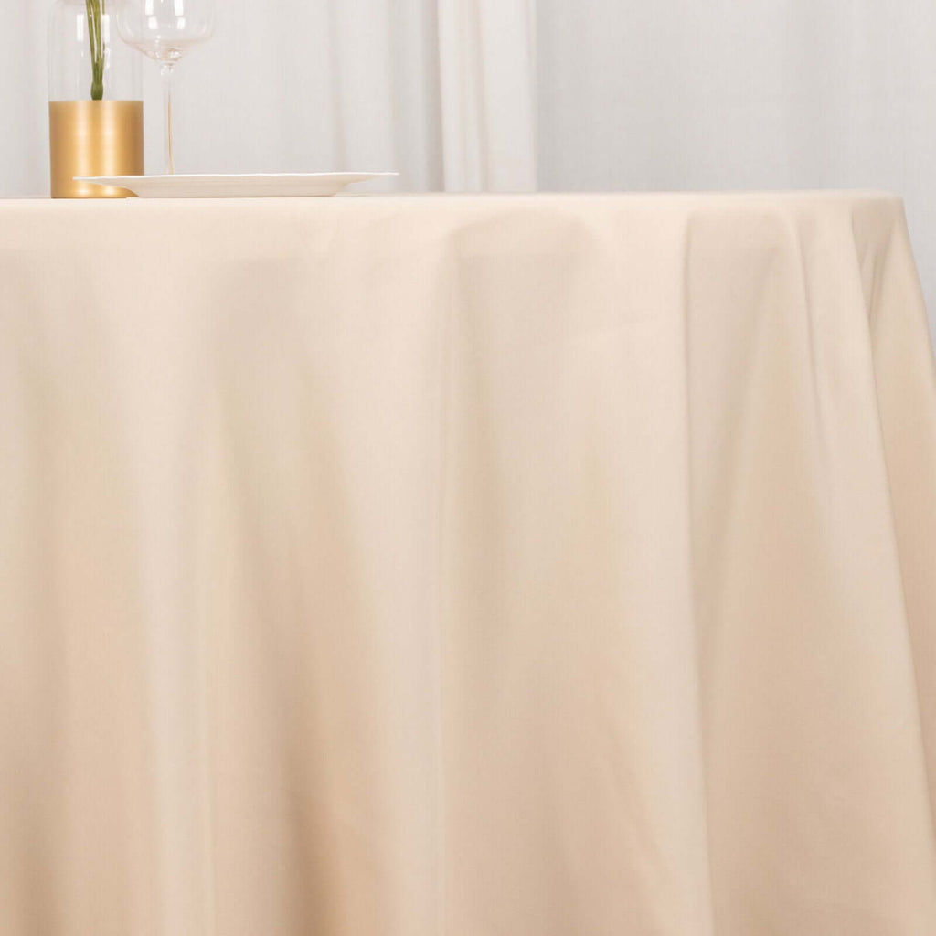 Premium Polyester 70"x70" Table Overlay Square Tablecloth Beige 220GSM Wrinkle - Resistant Table Cover - Bell Racket Store