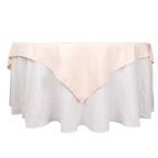 Premium Polyester 70"x70" Table Overlay Square Tablecloth Blush 220GSM Wrinkle - Resistant Table Cover - Bell Racket Store