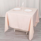 Premium Polyester 70"x70" Table Overlay Square Tablecloth Blush 220GSM Wrinkle - Resistant Table Cover - Bell Racket Store