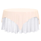 Premium Polyester 70"x70" Table Overlay Square Tablecloth Blush 220GSM Wrinkle - Resistant Table Cover - Bell Racket Store