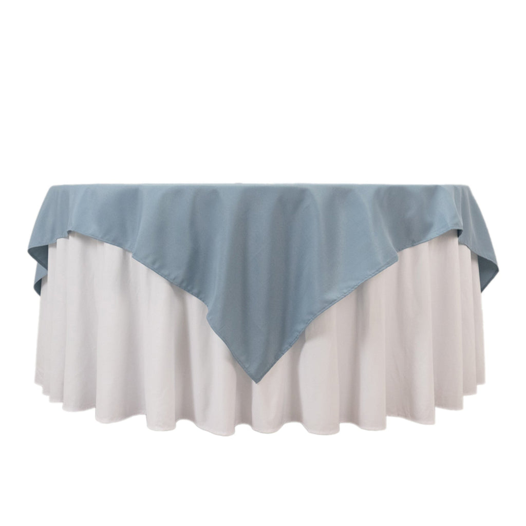 Premium Polyester 70"x70" Table Overlay Square Tablecloth Dusty Blue 220GSM Wrinkle - Resistant Table Cover - Bell Racket Store