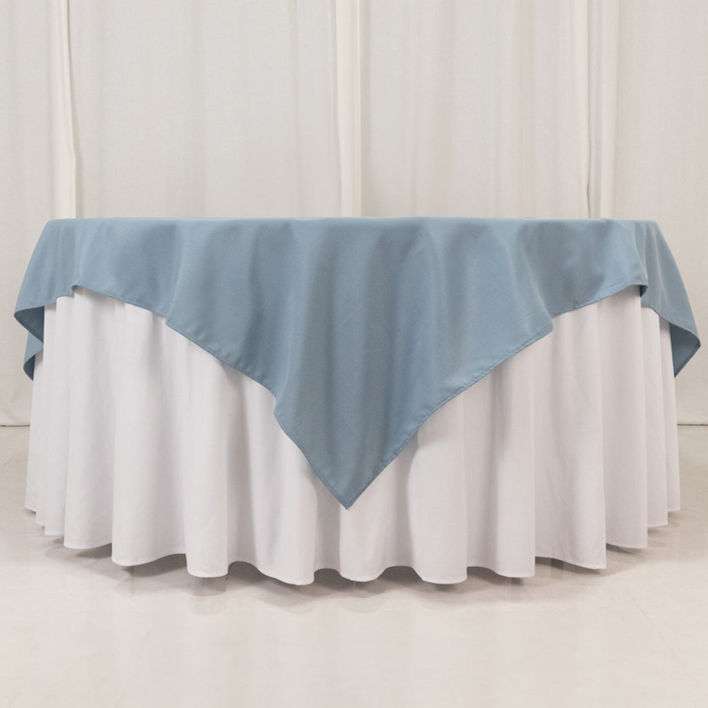Premium Polyester 70"x70" Table Overlay Square Tablecloth Dusty Blue 220GSM Wrinkle - Resistant Table Cover - Bell Racket Store