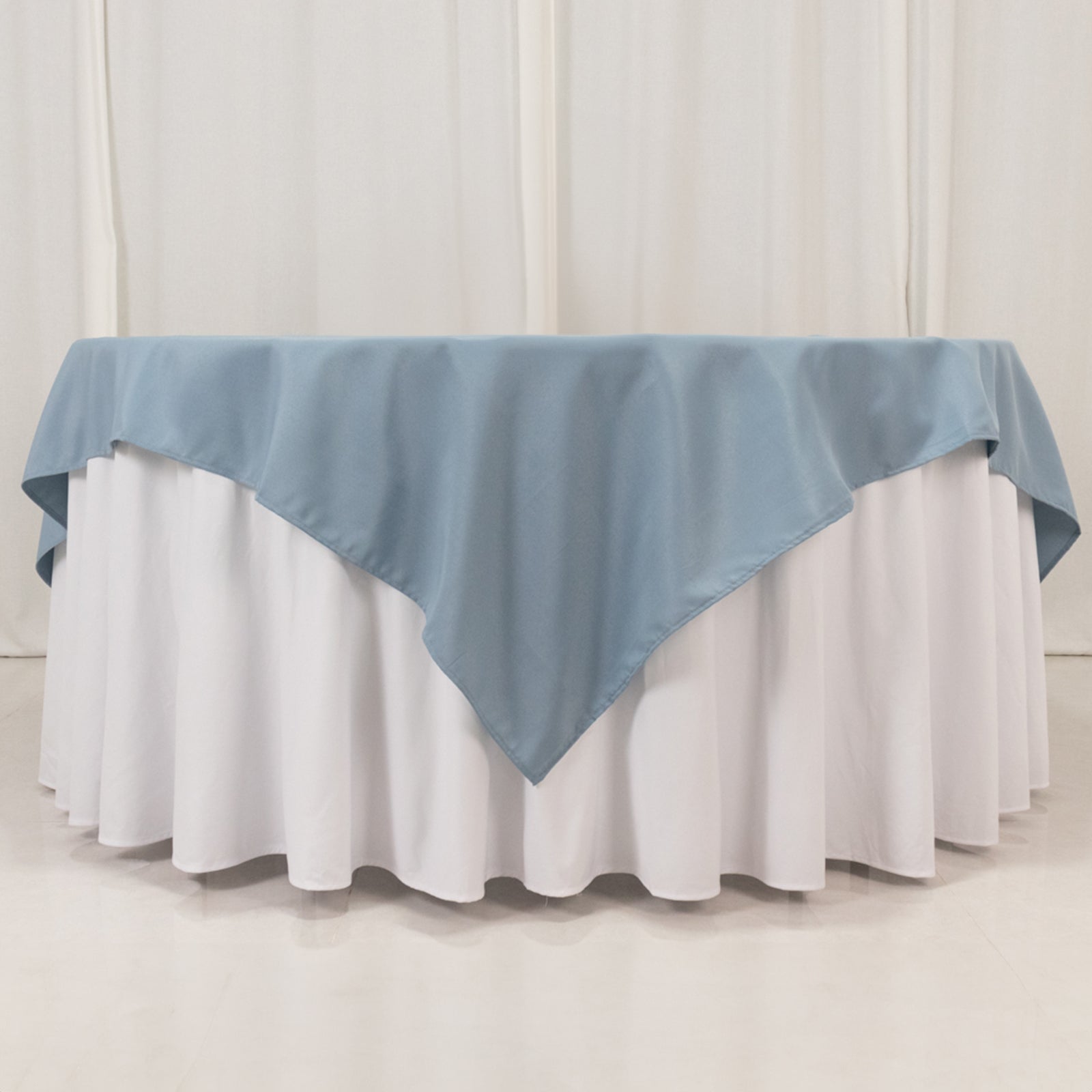 Premium Polyester 70"x70" Table Overlay Square Tablecloth Dusty Blue 220GSM Wrinkle - Resistant Table Cover - Bell Racket Store