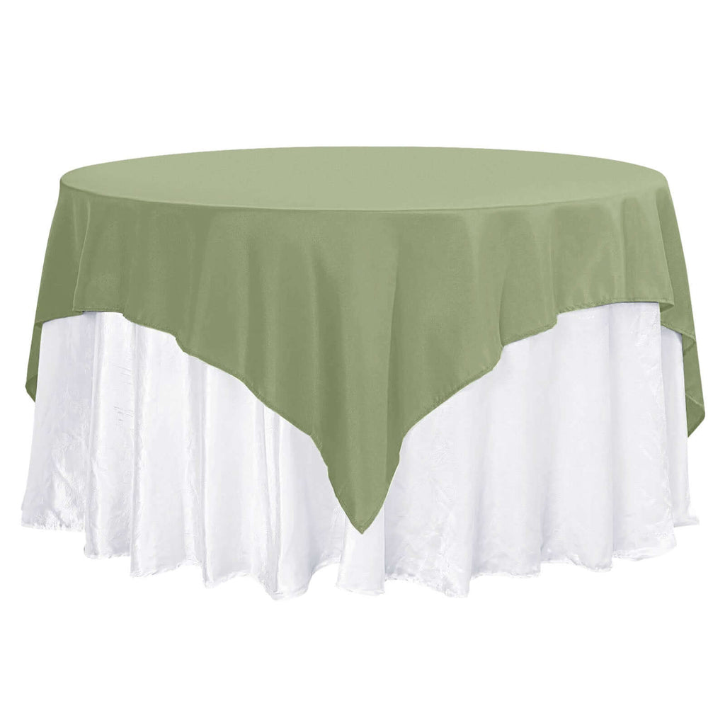 Premium Polyester 70"x70" Table Overlay Square Tablecloth Dusty Sage 220GSM Wrinkle - Resistant Table Cover - Bell Racket Store