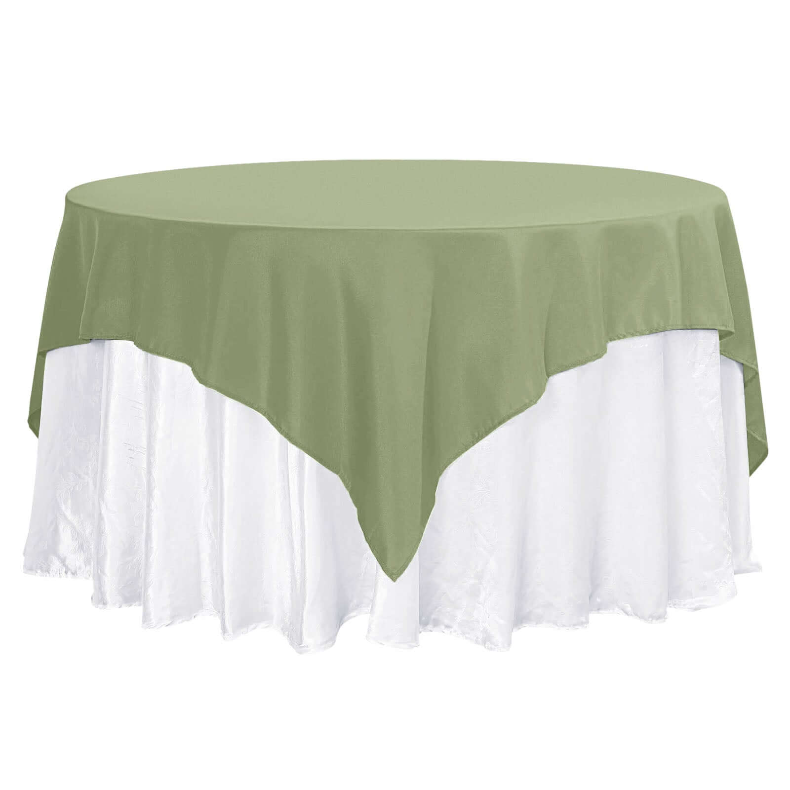 Premium Polyester 70"x70" Table Overlay Square Tablecloth Dusty Sage 220GSM Wrinkle - Resistant Table Cover - Bell Racket Store