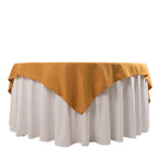 Premium Polyester 70"x70" Table Overlay Square Tablecloth Gold 220GSM Wrinkle - Resistant Table Cover for Stylish Gatherings - Bell Racket Store