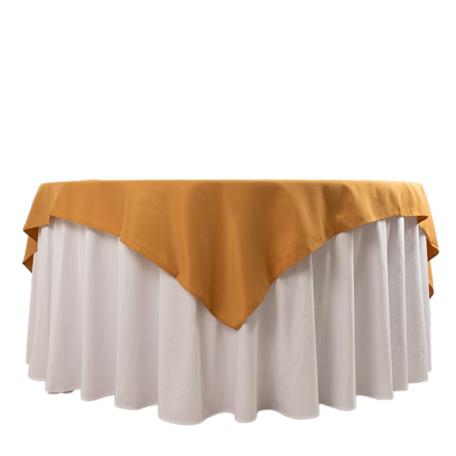 Premium Polyester 70"x70" Table Overlay Square Tablecloth Gold 220GSM Wrinkle - Resistant Table Cover for Stylish Gatherings - Bell Racket Store