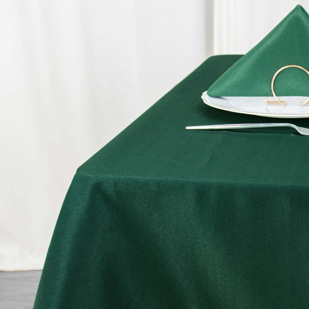 Premium Polyester 70"x70" Table Overlay Square Tablecloth Hunter Emerald Green 220GSM Wrinkle - Resistant Table Cover - Bell Racket Store