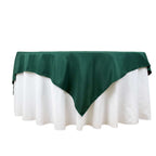 Premium Polyester 70"x70" Table Overlay Square Tablecloth Hunter Emerald Green 220GSM Wrinkle - Resistant Table Cover - Bell Racket Store