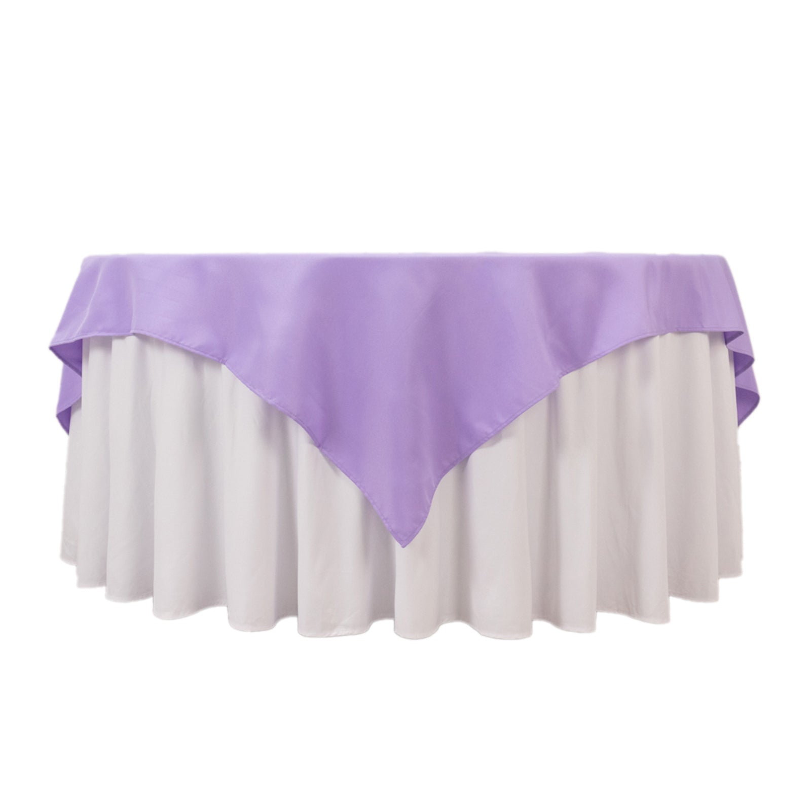 Premium Polyester 70"x70" Table Overlay Square Tablecloth Lavender Lilac 220GSM Wrinkle - Resistant Table Cover - Bell Racket Store