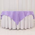 Premium Polyester 70"x70" Table Overlay Square Tablecloth Lavender Lilac 220GSM Wrinkle - Resistant Table Cover - Bell Racket Store