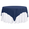 Premium Polyester 70"x70" Table Overlay Square Tablecloth Navy Blue 220GSM Wrinkle-Resistant Table Cover