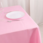 Premium Polyester 70"x70" Table Overlay Square Tablecloth Pink 220GSM Wrinkle - Resistant Table Cover - Bell Racket Store