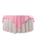 Premium Polyester 70"x70" Table Overlay Square Tablecloth Pink 220GSM Wrinkle - Resistant Table Cover - Bell Racket Store