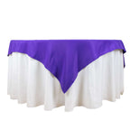 Premium Polyester 70"x70" Table Overlay Square Tablecloth Purple 220GSM Wrinkle - Resistant Table Cover - Bell Racket Store