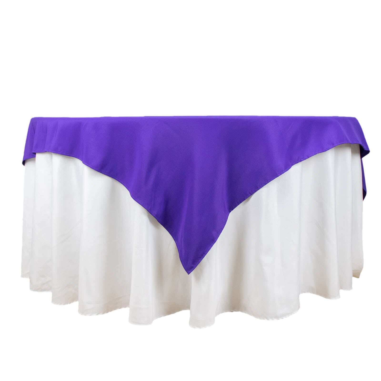 Premium Polyester 70"x70" Table Overlay Square Tablecloth Purple 220GSM Wrinkle - Resistant Table Cover - Bell Racket Store