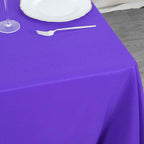 Premium Polyester 70"x70" Table Overlay Square Tablecloth Purple 220GSM Wrinkle - Resistant Table Cover - Bell Racket Store