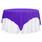 Premium Polyester 70"x70" Table Overlay Square Tablecloth Purple 220GSM Wrinkle - Resistant Table Cover - Bell Racket Store