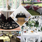 Premium Polyester 70"x70" Table Overlay Square Tablecloth Red 220GSM Wrinkle - Resistant Table Cover - Bell Racket Store