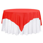 Premium Polyester 70"x70" Table Overlay Square Tablecloth Red 220GSM Wrinkle - Resistant Table Cover - Bell Racket Store
