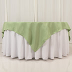 Premium Polyester 70"x70" Table Overlay Square Tablecloth Sage Green 220GSM Wrinkle - Resistant Table Cover - Bell Racket Store