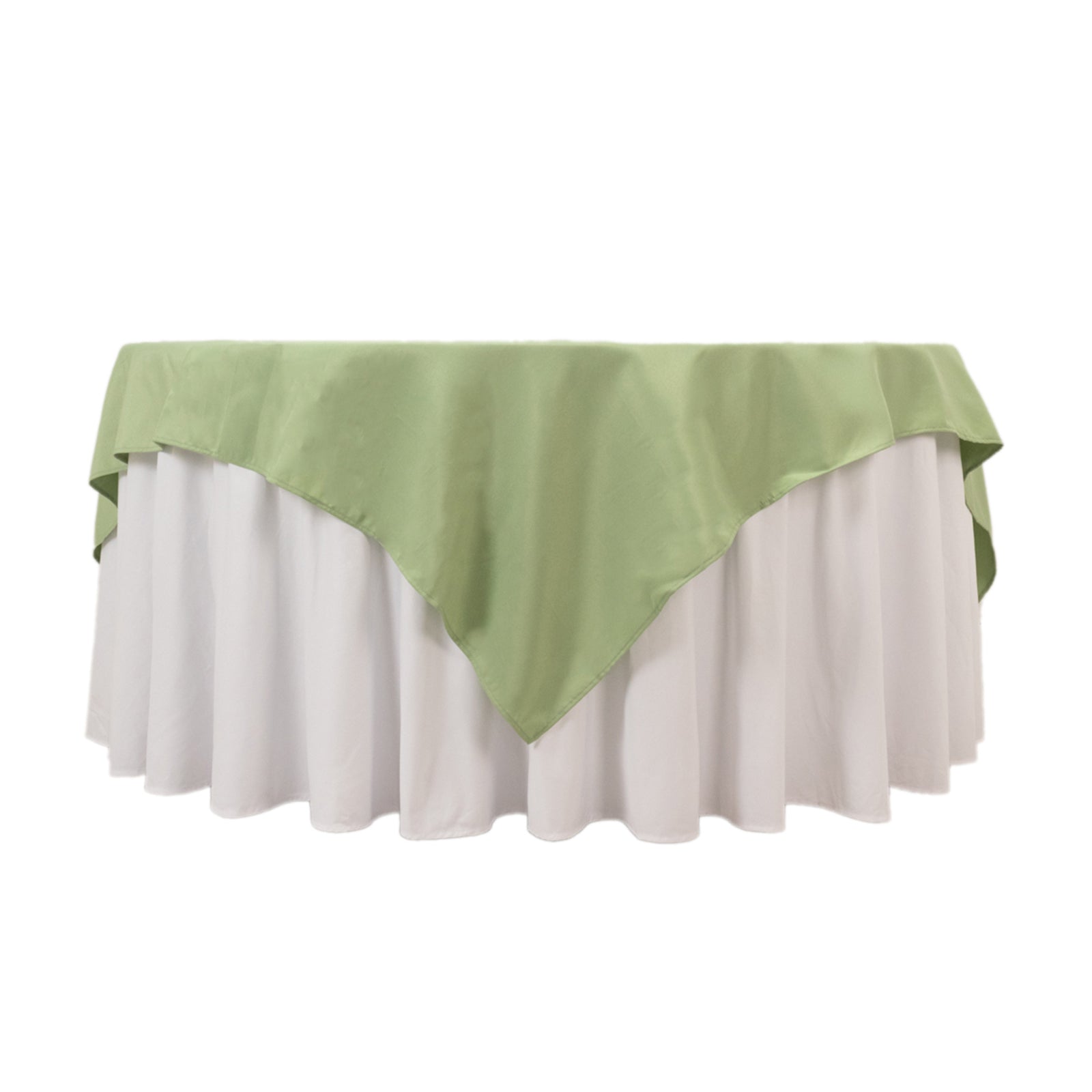 Premium Polyester 70"x70" Table Overlay Square Tablecloth Sage Green 220GSM Wrinkle - Resistant Table Cover - Bell Racket Store
