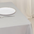 Premium Polyester 70"x70" Table Overlay Square Tablecloth Silver 220GSM Wrinkle - Resistant Table Cover - Bell Racket Store
