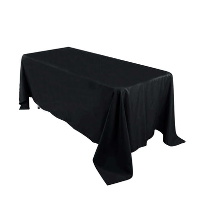 Premium Polyester 72"x120" Rectangle Tablecloth Black - 220GSM Stain - Resistant Table Cover - NestOCart