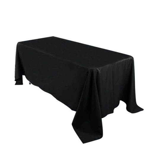 Premium Polyester 72"x120" Rectangle Tablecloth Black - 220GSM Stain - Resistant Table Cover - NestOCart