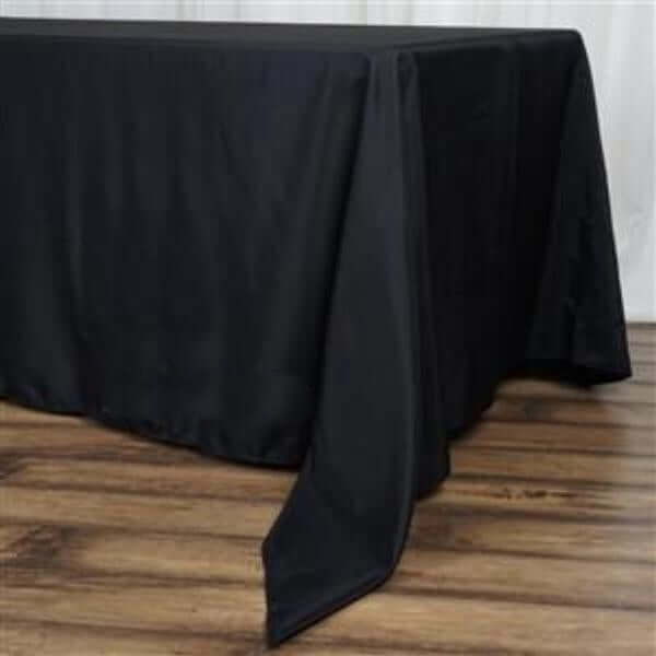 Premium Polyester 72"x120" Rectangle Tablecloth Black - 220GSM Stain - Resistant Table Cover - NestOCart