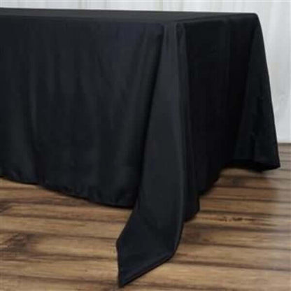 Premium Polyester 72"x120" Rectangle Tablecloth Black - 220GSM Stain - Resistant Table Cover - NestOCart