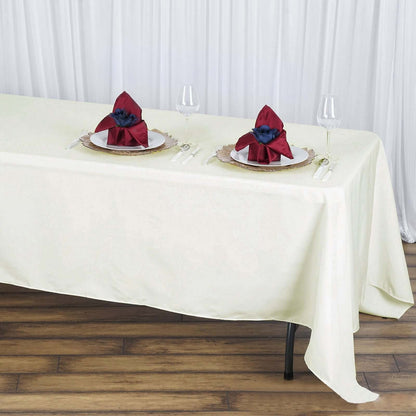 Premium Polyester 72"x120" Rectangle Tablecloth Ivory - 220GSM Stain - Resistant Table Cover - NestOCart