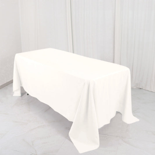 Premium Polyester 72"x120" Rectangle Tablecloth Ivory - 220GSM Stain - Resistant Table Cover - NestOCart