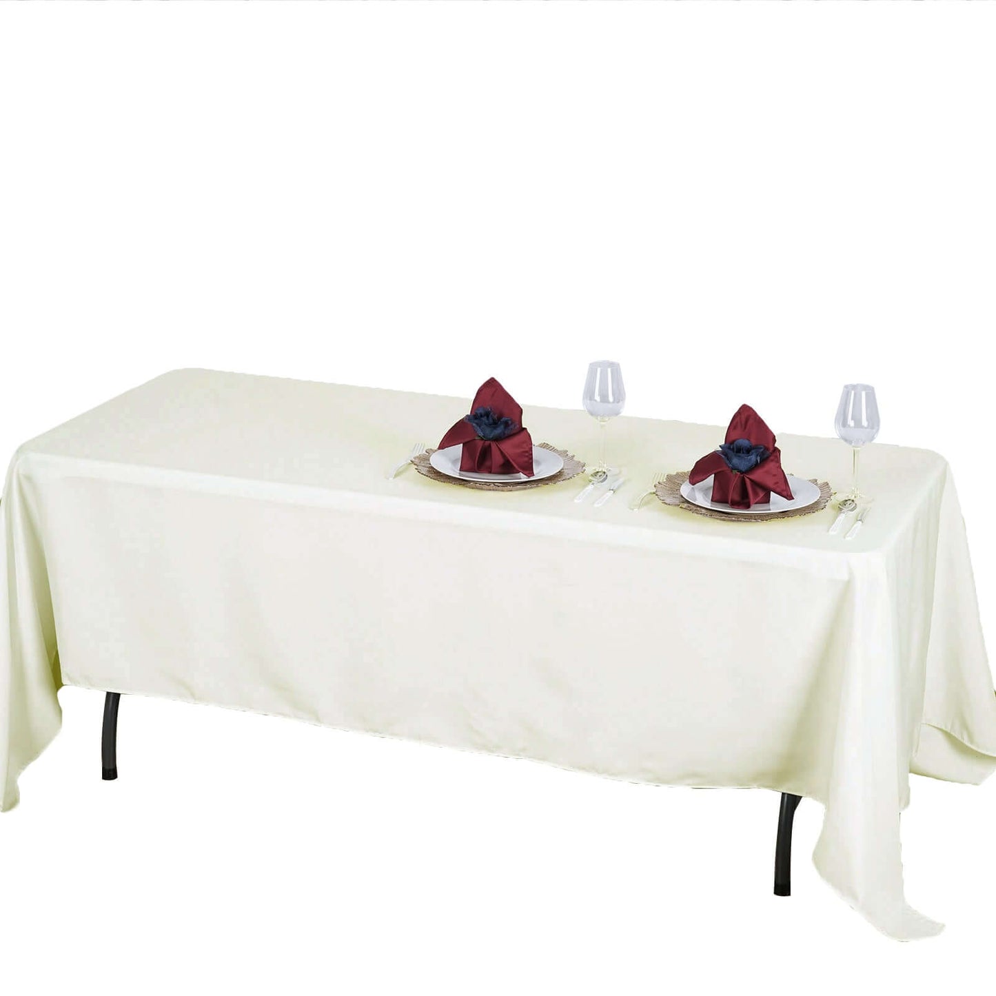 Premium Polyester 72"x120" Rectangle Tablecloth Ivory - 220GSM Stain - Resistant Table Cover - NestOCart