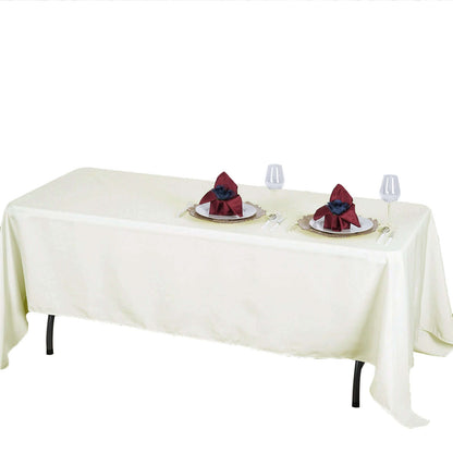 Premium Polyester 72"x120" Rectangle Tablecloth Ivory - 220GSM Stain - Resistant Table Cover - NestOCart