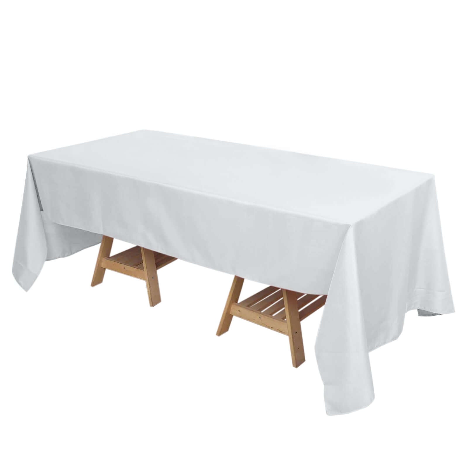 Premium Polyester 72"x120" Rectangle Tablecloth White - 220GSM Stain - Resistant Table Cover for Weddings & Event Decor - NestOCart