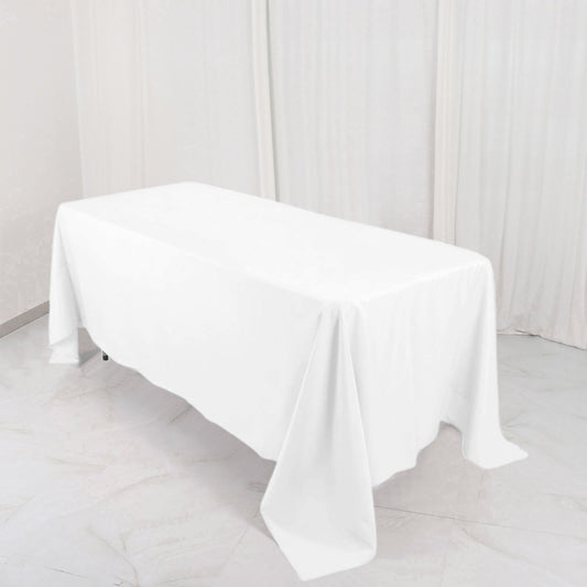Premium Polyester 72"x120" Rectangle Tablecloth White - 220GSM Stain - Resistant Table Cover for Weddings & Event Decor - NestOCart
