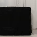 Premium Polyester 8ft Rectangle Tablecloth Black Durable Fitted 220GSM Table Cover - Bell Racket Store