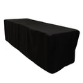 Premium Polyester 8ft Rectangle Tablecloth Black Durable Fitted 220GSM Table Cover - Bell Racket Store