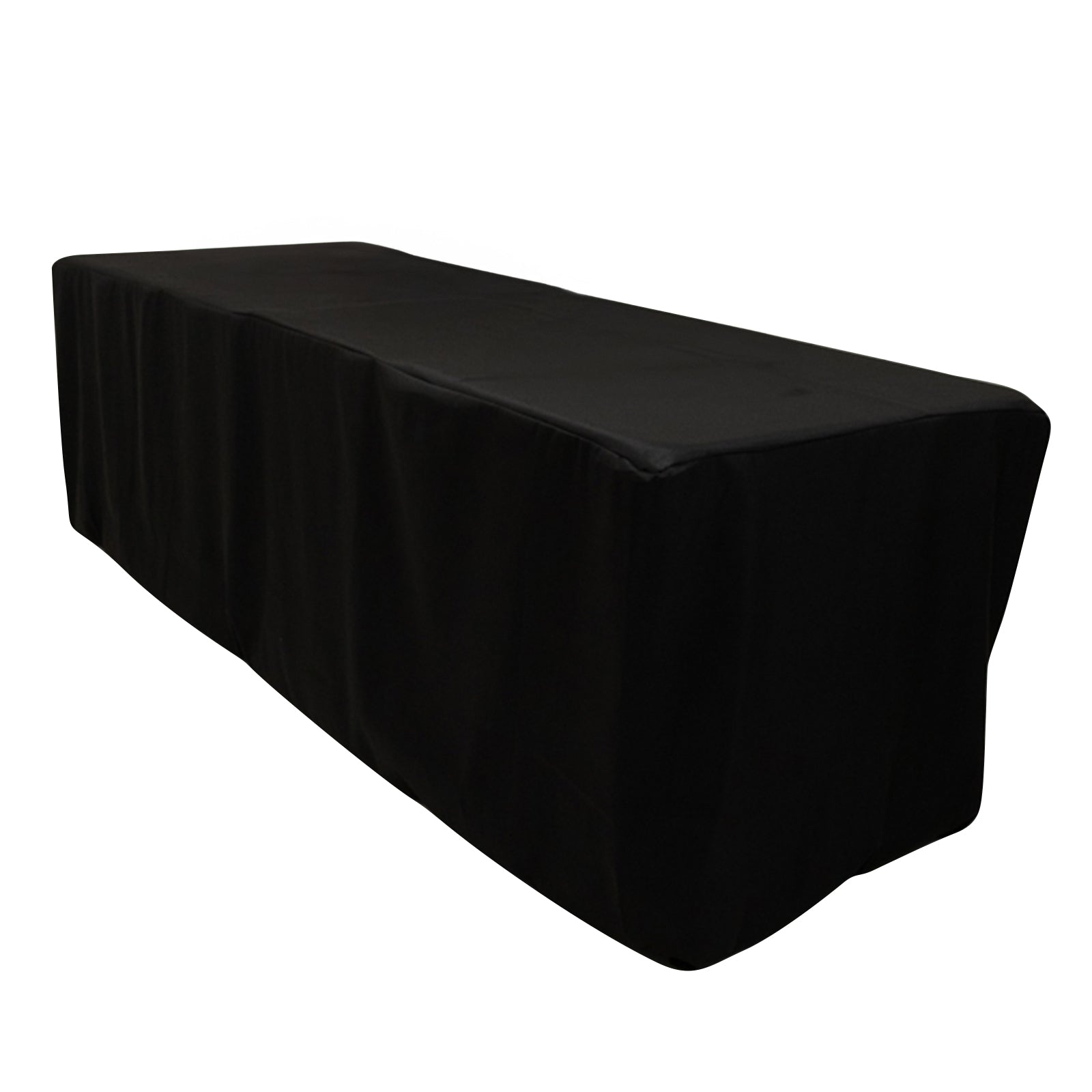 Premium Polyester 8ft Rectangle Tablecloth Black Durable Fitted 220GSM Table Cover - Bell Racket Store