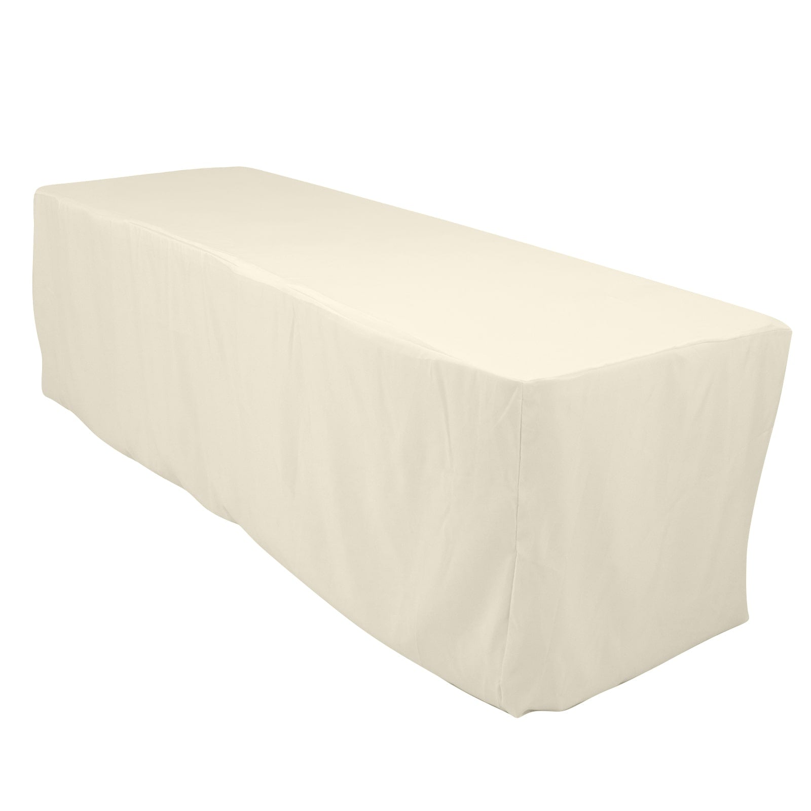 Premium Polyester 8ft Rectangle Tablecloth Ivory Durable Fitted 220GSM Table Cover - Bell Racket Store