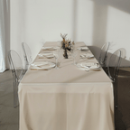 Premium Polyester 8ft Rectangle Tablecloth Ivory Durable Fitted 220GSM Table Cover - Bell Racket Store