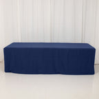 Premium Polyester 8ft Rectangle Tablecloth Navy Blue Durable Fitted 220GSM Table Cover - Bell Racket Store