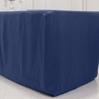 Premium Polyester 8ft Rectangle Tablecloth Navy Blue Durable Fitted 220GSM Table Cover - Bell Racket Store