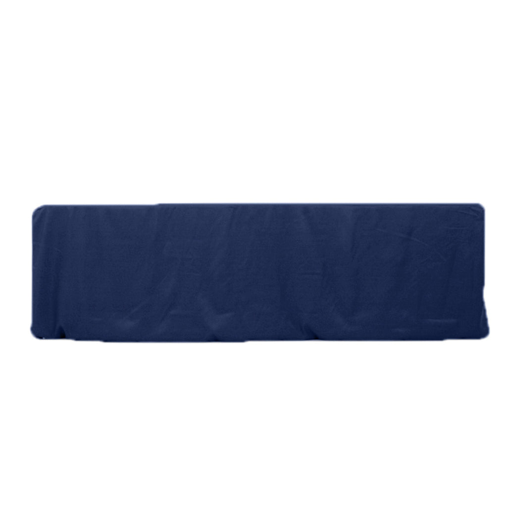 Premium Polyester 8ft Rectangle Tablecloth Navy Blue Durable Fitted 220GSM Table Cover - Bell Racket Store