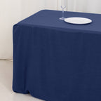 Premium Polyester 8ft Rectangle Tablecloth Navy Blue Durable Fitted 220GSM Table Cover - Bell Racket Store
