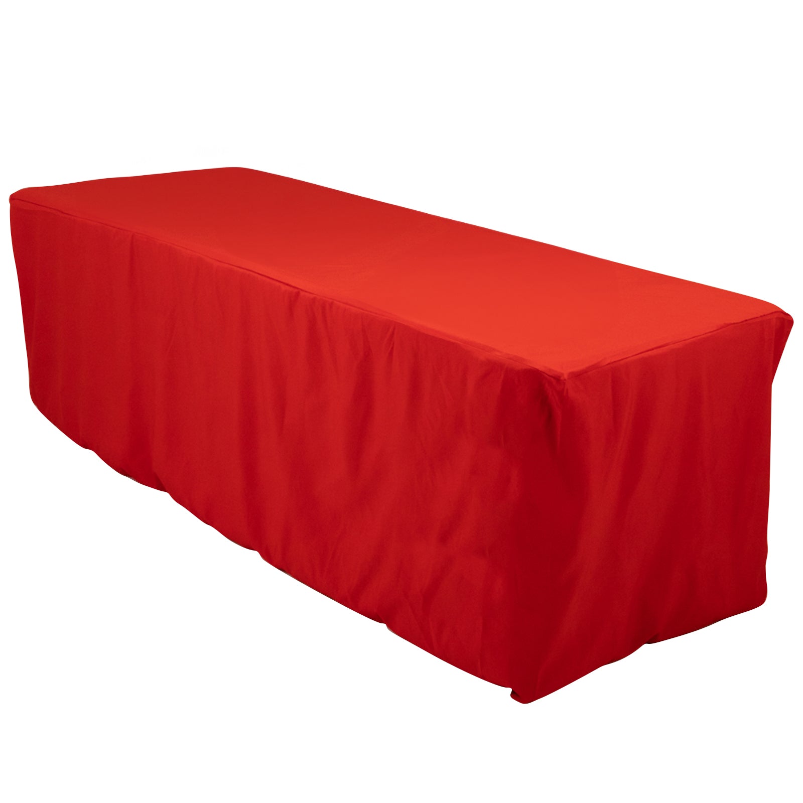 Premium Polyester 8ft Rectangle Tablecloth Red Durable Fitted 220GSM Table Cover - Bell Racket Store