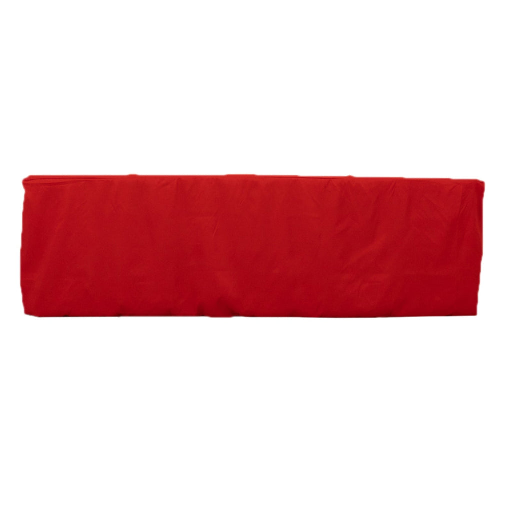 Premium Polyester 8ft Rectangle Tablecloth Red Durable Fitted 220GSM Table Cover - Bell Racket Store