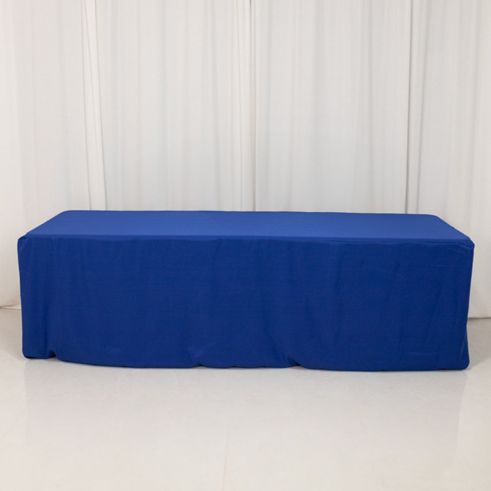 Premium Polyester 8ft Rectangle Tablecloth Royal Blue Durable Fitted 220GSM Table Cover - Bell Racket Store