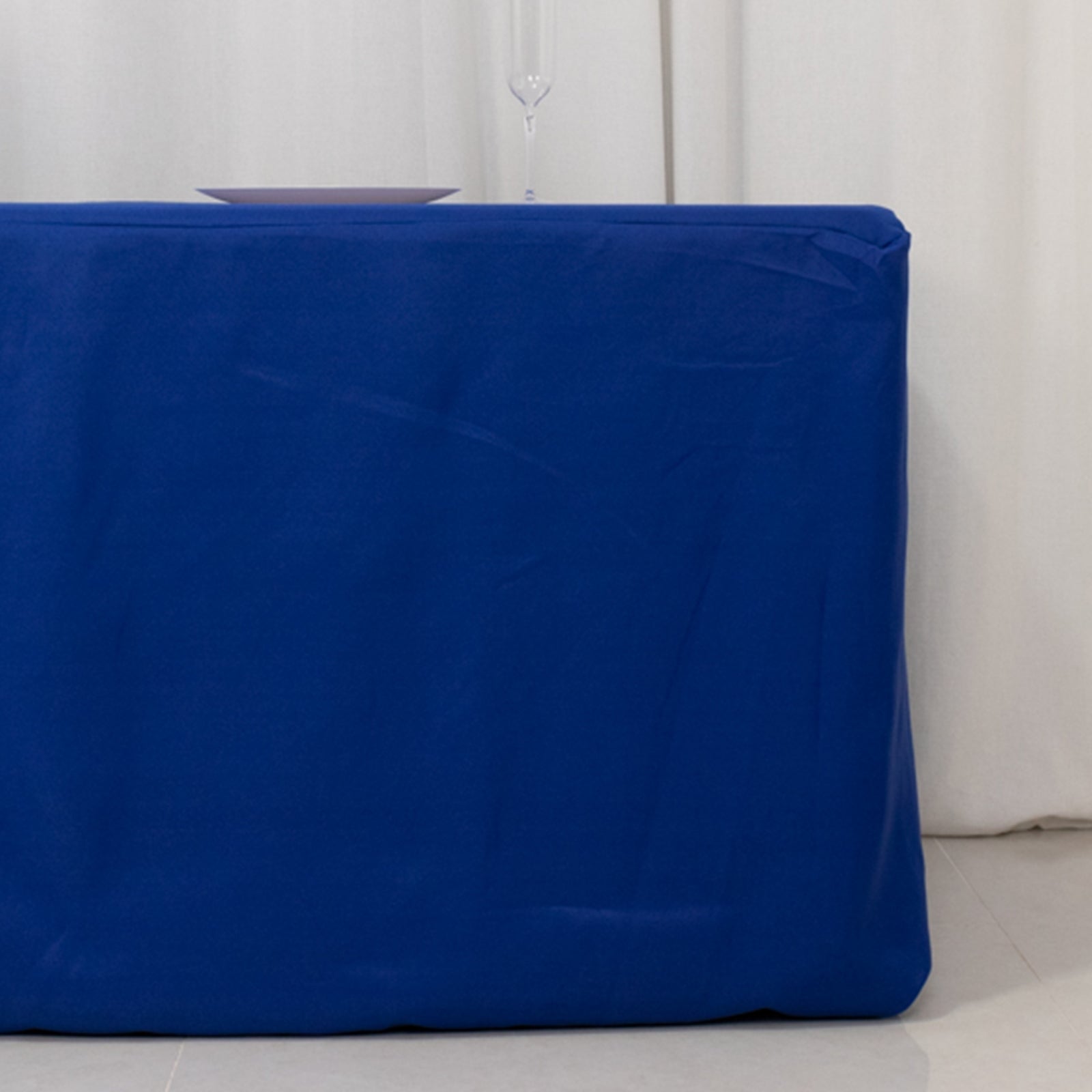 Premium Polyester 8ft Rectangle Tablecloth Royal Blue Durable Fitted 220GSM Table Cover - Bell Racket Store